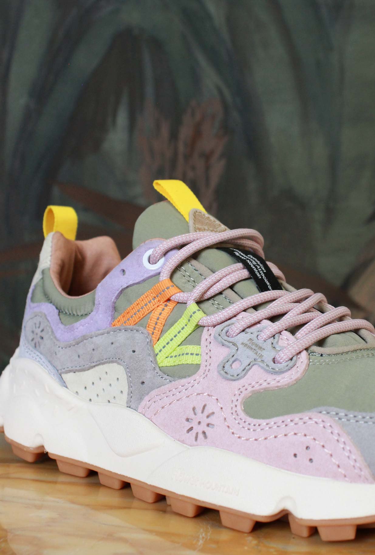 Flower Mountain Sneakers Yamano 3 Suede-Nylon Light Grey-Cipria Sporty-Chic