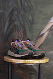 nuova sneakers lenzan da uomo by flower mountain suede nylon pony color dark grey green