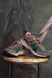 nuova sneakers lenzan da uomo by flower mountain suede nylon pony color dark grey green