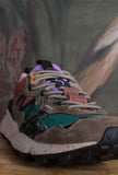 nuova sneakers lenzan da uomo by flower mountain suede nylon pony color dark grey green