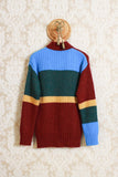 cardigan in costa inglese della maison gallia knitwear da uomo fantasia color-block fw23