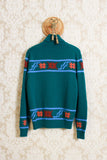 Maglia dolcevita in lana jacquard fntasia norway bottiglia della maison Gallia Knitwear
