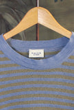 Maglia Truman firmata Gallia con motivo a righe nei toni Green e Azur  dal piccolo ricamo Sheep da Uomo