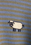 Maglia Truman firmata Gallia con motivo a righe nei toni Green e Azur  dal piccolo ricamo Sheep da Uomo