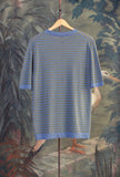 Maglia Truman firmata Gallia con motivo a righe nei toni Green e Azur  dal piccolo ricamo Sheep da Uomo