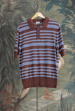 Polo a maniche corte North firmata Gallia Choco-azur da Uomo