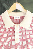 Polo a maniche corte Yomo firmata Gallia squared White-red da Uomo