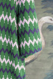 Cardigan Bowling Kareem di Gallia realizzato in pregiata spugna di cotone motivo Optical nei vivaci toni del Green-Pink da Uomo