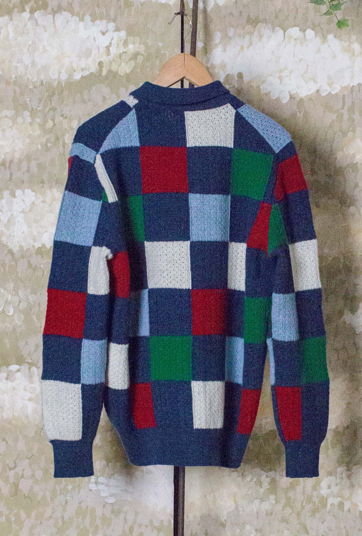 Cardigan Zack di Gallia realizzato in morbida lana merino nell’inedito motivo Damier Multicolor da Uomo
