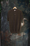 polo in maglia jacquard di gallia knitwear da uomo color green military