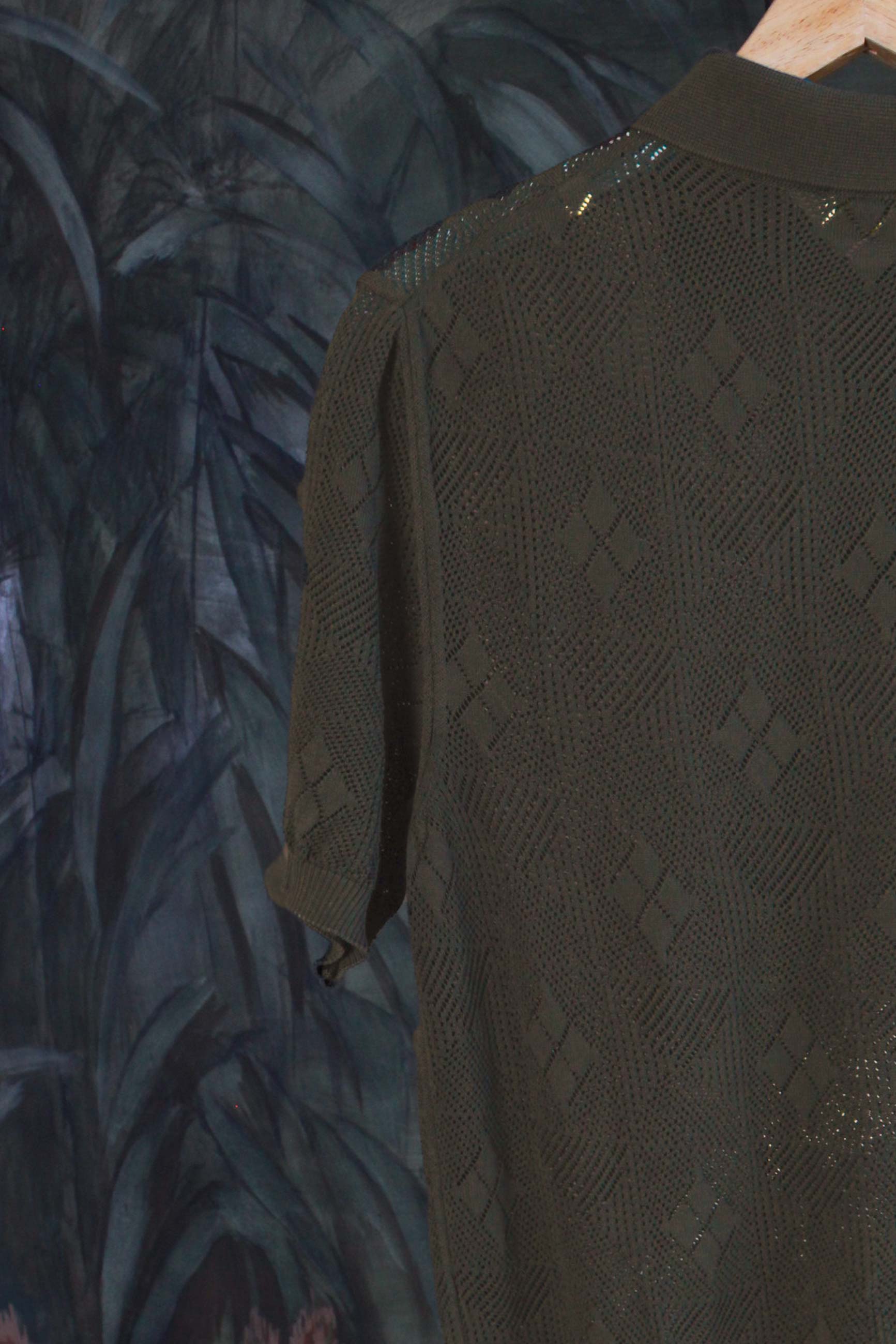 polo in maglia jacquard di gallia knitwear da uomo color green military