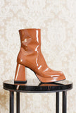 stivaletto platform 095 color mustard in vernice di gianpaolo viozzi
