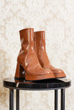 stivaletto platform 095 color mustard in vernice di gianpaolo viozzi