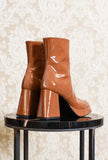 stivaletto platform 095 color mustard in vernice di gianpaolo viozzi