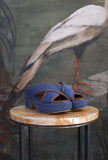 Sandali zeppa in rafia jaquard nuance Azur di Gipsy Rose da Donna