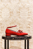 ballerina mini bow in vernice red passion della maison greige fw24