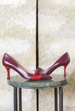 Décolleté Gyn di Greige Damier Wine Blood da Donna