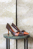 Décolleté Gyn di Greige Damier nuance stagionale Choco-Burnt da Donna