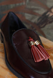 Mocassino Venice di Greige di colore shiny wine in pelle da donna
