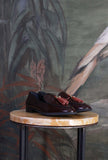 Mocassino Venice di Greige di colore shiny wine in pelle da donna
