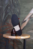 Mocassino Venice di Greige di colore shiny wine in pelle da donna
