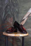 Mocassino Venice di Greige di colore shiny wine in pelle da donna