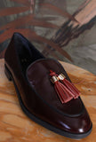 Mocassino Venice di Greige di colore shiny wine in pelle da donna