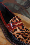 Mocassino Bristol Pony della Greige di colore Burgundy in pelle da donna