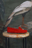 Mocassino driver della Maison Greige nuovo modello Coimbra Bow color Cherry