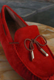 Mocassino driver della Maison Greige nuovo modello Coimbra Bow color Cherry