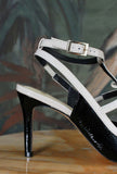 Pump My Little Bow 075 Shiny Black & White