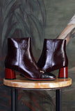 Stivaletto Morsetto Très Chic della Greige di colore Wine da donna
