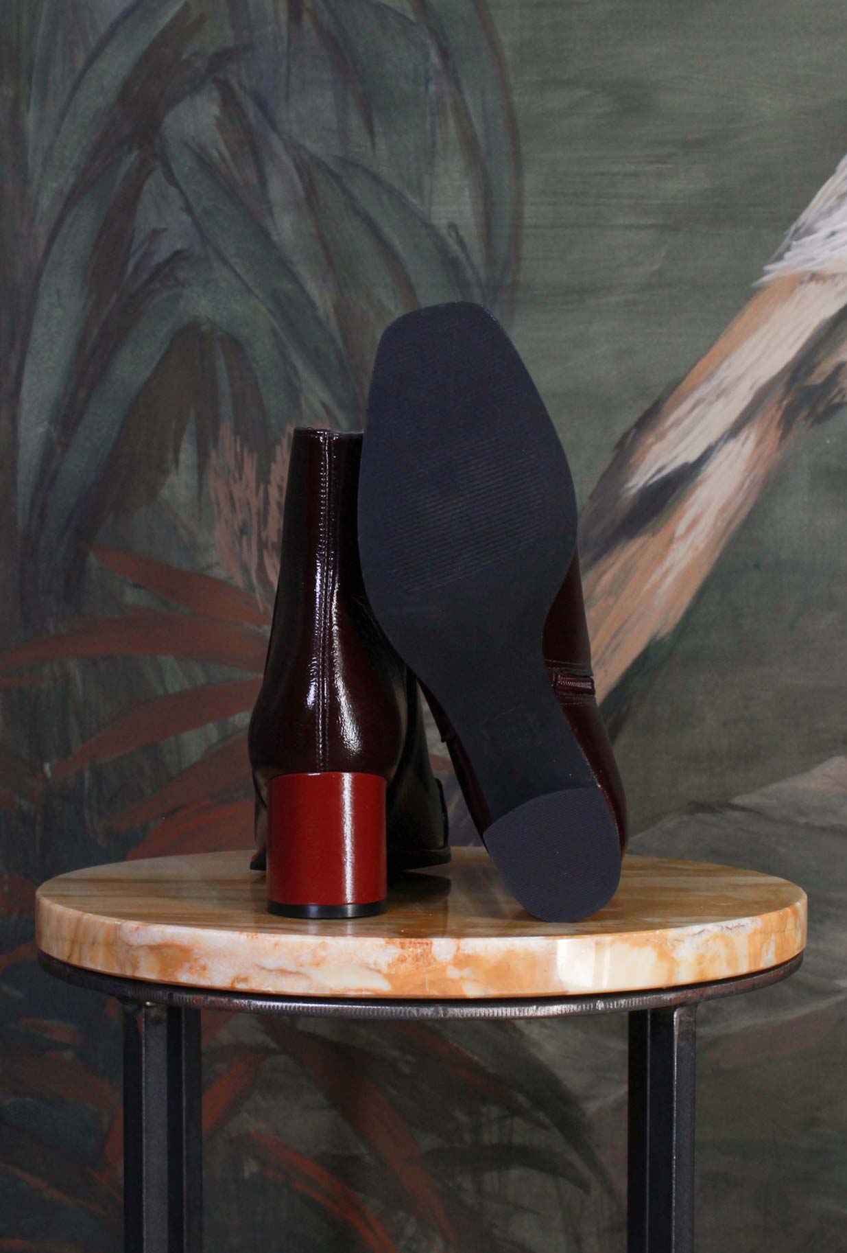 Stivaletto Morsetto Très Chic della Greige di colore Wine da donna