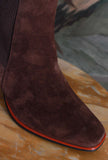 Stivaletto Chelsea Soft Suede di Greige di colore Rust Brown da Donna