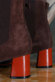 Stivaletto Chelsea Soft Suede di Greige di colore Rust Brown da Donna