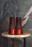Stivaletto Chelsea Soft Suede di Greige di colore Rust Brown da Donna