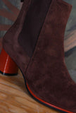 Stivaletto Chelsea Soft Suede di Greige di colore Rust Brown da Donna