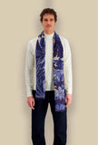 Sciarpa in lana di inoui editions fantasia Chatou winter Blue dimensione 100x190 cm
