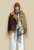 Sciarpa in lana di inoui editions fantasia Chatou winter green dimensione 100x190 cm
