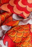 Sciarpa in lana di Inoui Editions in fantasia Dragon color orange e brown dimensione 70 x 190 cm