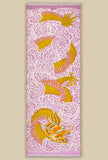 Sciarpa in lana di Inoui Editions in fantasia Freres color Yellow e lilla dimensione 70 x 190 cm