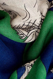 Sciarpa in lana di inoui editions fantasia magnus green dimensione 100x190 cm
