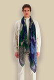 Sciarpa in lana di inoui editions fantasia magnus green dimensione 100x190 cm