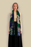 Sciarpa in lana di inoui editions fantasia magnus green dimensione 100x190 cm