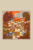 Foulard in cotone e seta di Inoui Edition dimensione 65x65 stampa magnus orange