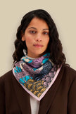 Foulard in cotone e seta di Inoui Edition dimensione 65x65 stampa magnus pastel