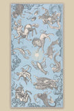 Sciarpa in cotone e seta 100x190 di inoui editions stampa astrologie lightblue 