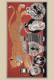 Sciarpa in cotone e seta 100x190 di inoui editions stampa Mykonos terracotta ss24