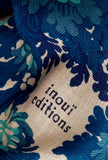 foulard quadrato in lana di inoui editions 100x100 cm fantasia fontainebleau color Blue
