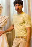 Irish Crone Knitwear T-shirt in Maglia Extra-sottile Marinière Kiwi